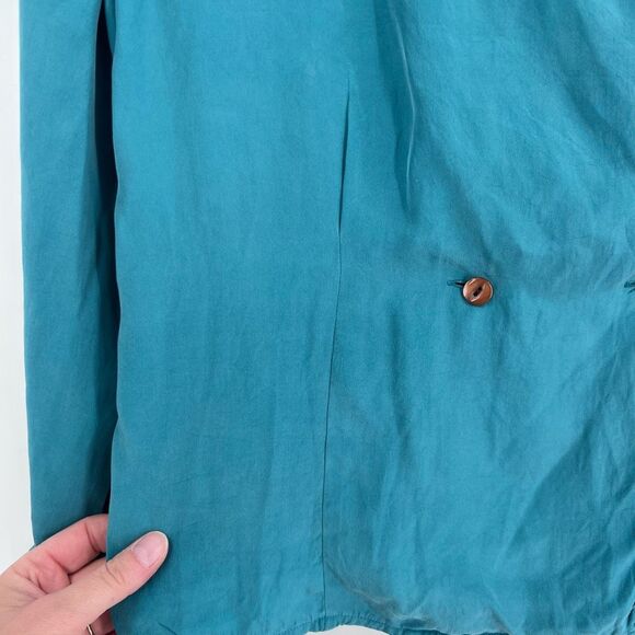 Vintage Sigrid Olsen Secrets Women's Button Down LS Silk Top Blue‎ Size 8 - Picture 11 of 16